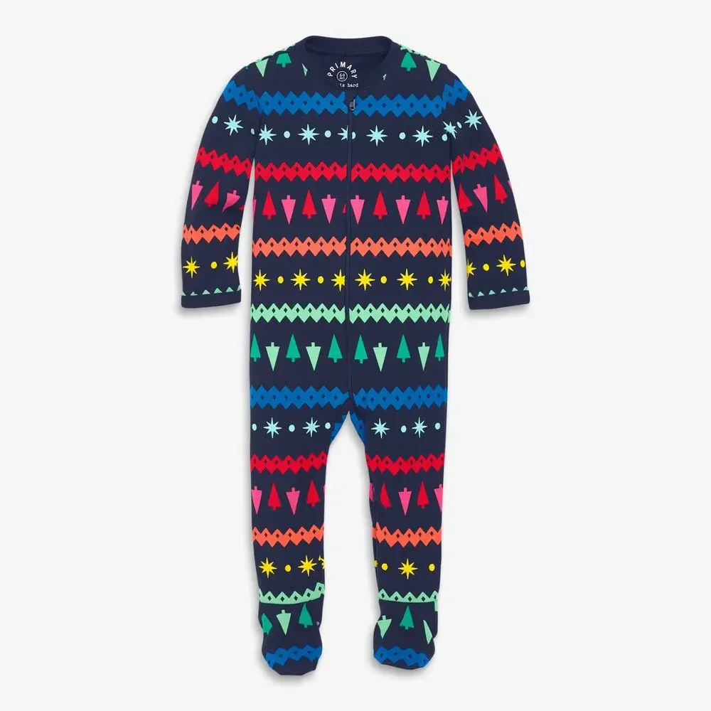 Primary Organic Fair Isle Zip Footie - Soft & Cozy Baby PJs